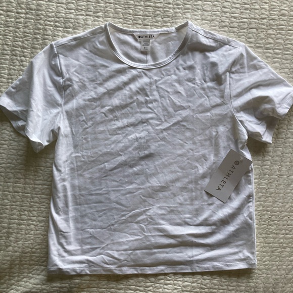 NWT Athleta Essential Tee - White - Small Tall - Picture 4 of 5